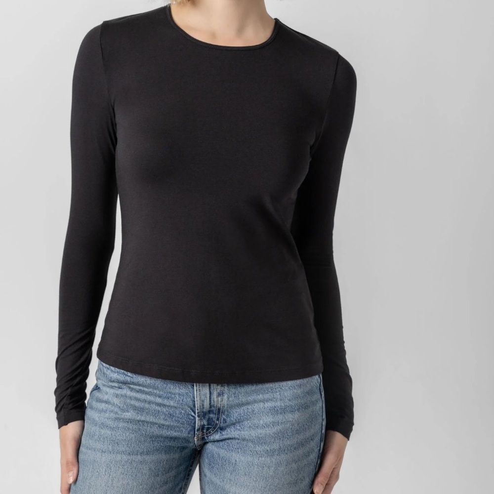 Lilla P Pima Cotton long sleeve crew neck L